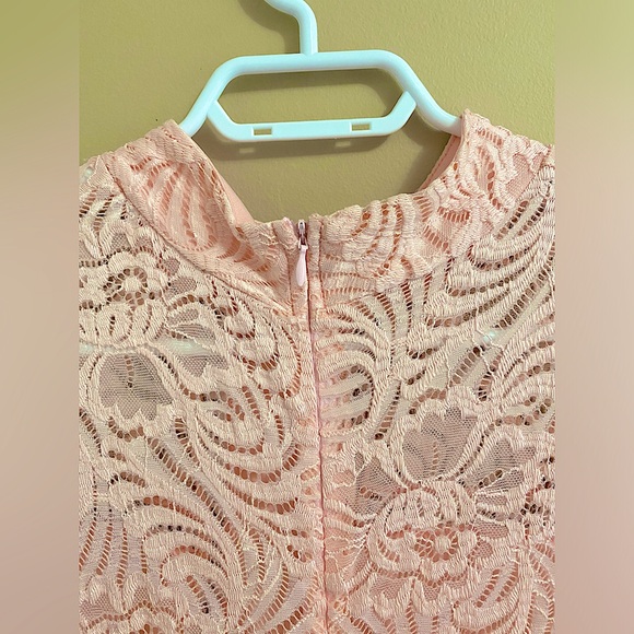 Pink Lace & Chiffon Tailored Bridesmaid Dress , Graduation Dress , Prom Dress - Picture 7 of 11